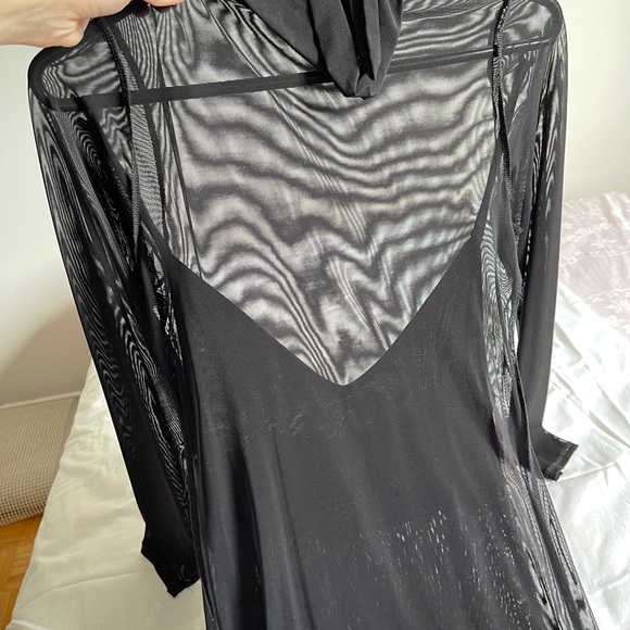 M by Mendocino. turtle neck mesh dress. Size:L - Picture 2 of 2